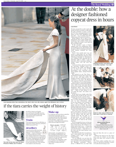 Times Article Royal wedding dress replication